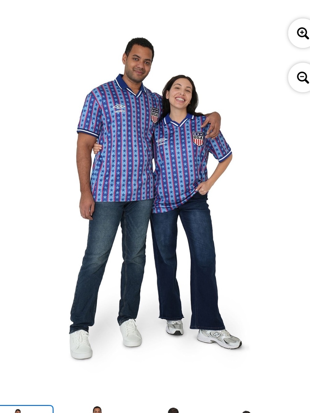 Umbro USA unisex shirt Star Stripe Polo - Blue & Red